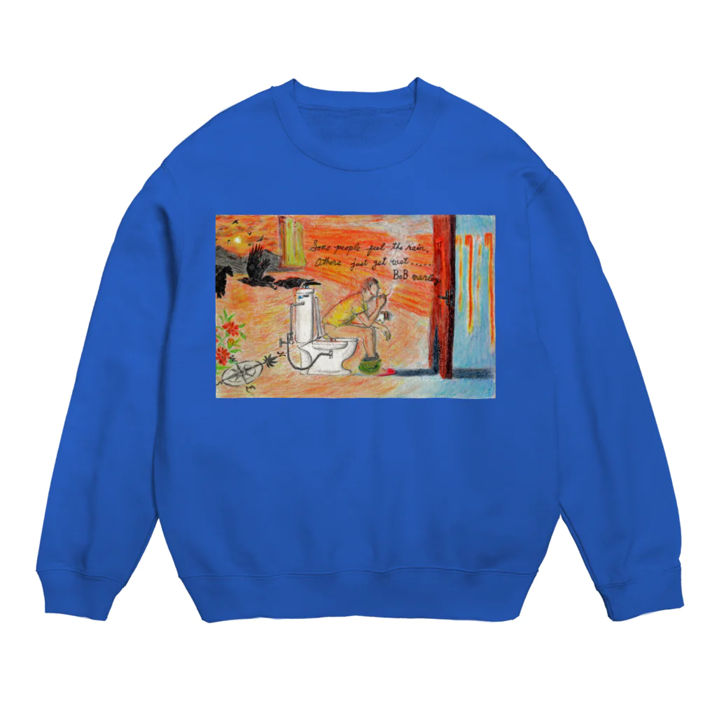 加楽巣のsome people feel the rain, others just get wet. Crew Neck Sweatshirt