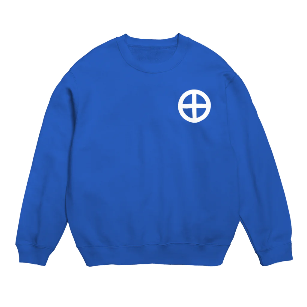 戦国神社 -戦国グッズ専門店-の島津義弘/丸に十文字/ホワイト Crew Neck Sweatshirt