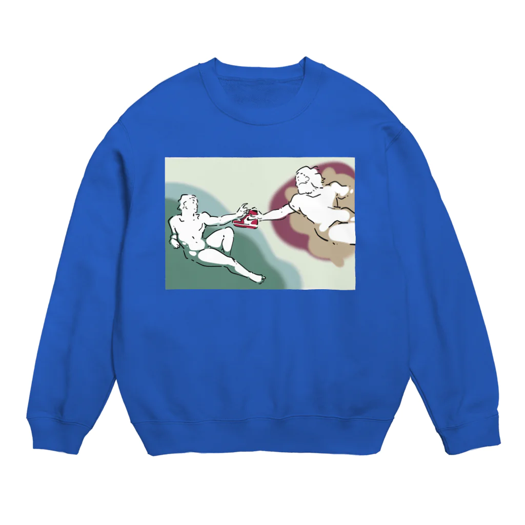 山形屋米店のアダムの創造SNKRS Crew Neck Sweatshirt