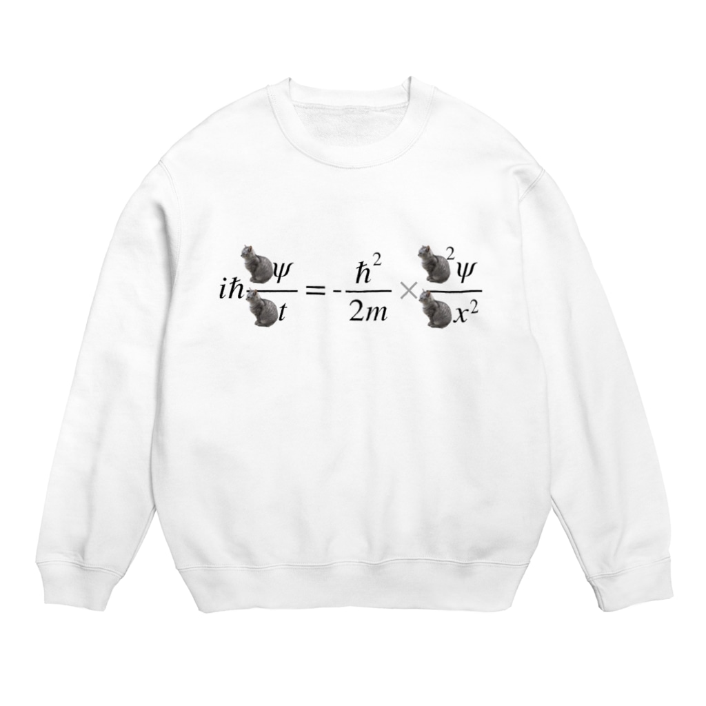 ちばっちょ【ち畳工房&猫ねこパラダイス】のシュレーディンガーの猫 Crew Neck Sweatshirt