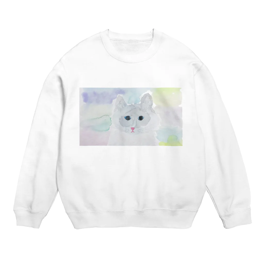 nana-eiのふわっふわねこ Crew Neck Sweatshirt