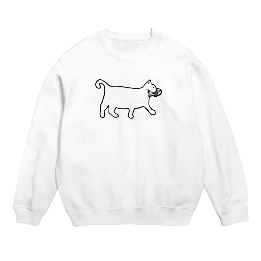 moeのたい焼きくわえたどらねこ Crew Neck Sweatshirt