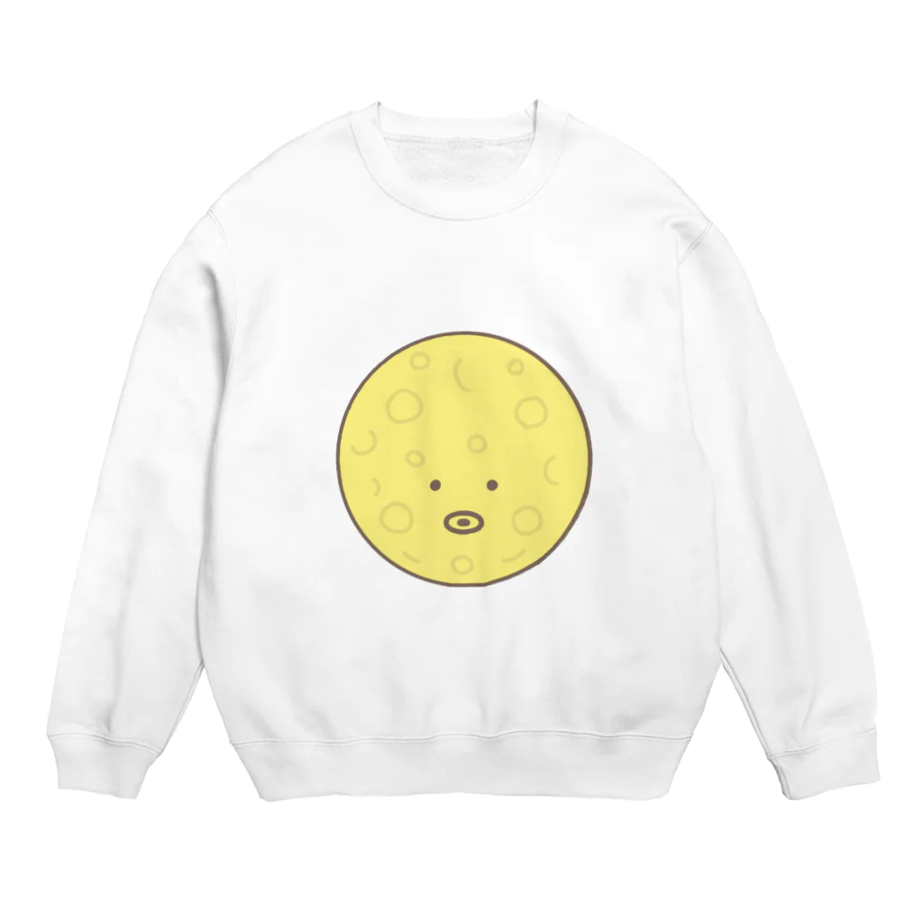 バター色のバターの満月の夜に Crew Neck Sweatshirt