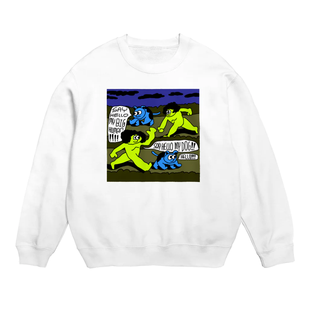 4000kmの犬の挨拶 Crew Neck Sweatshirt