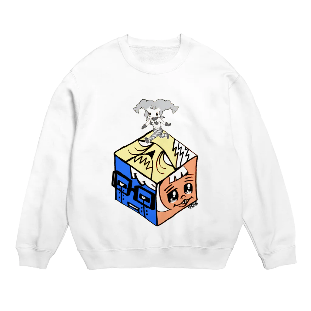 ◯△□（まるさんかくしかく）のチートアルバムジャケットアート Crew Neck Sweatshirt