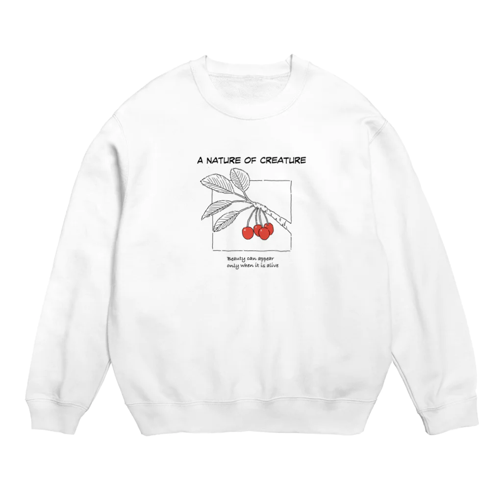 川上 悠作のサクランボのロングTシャツ（ホワイト） Crew Neck Sweatshirt