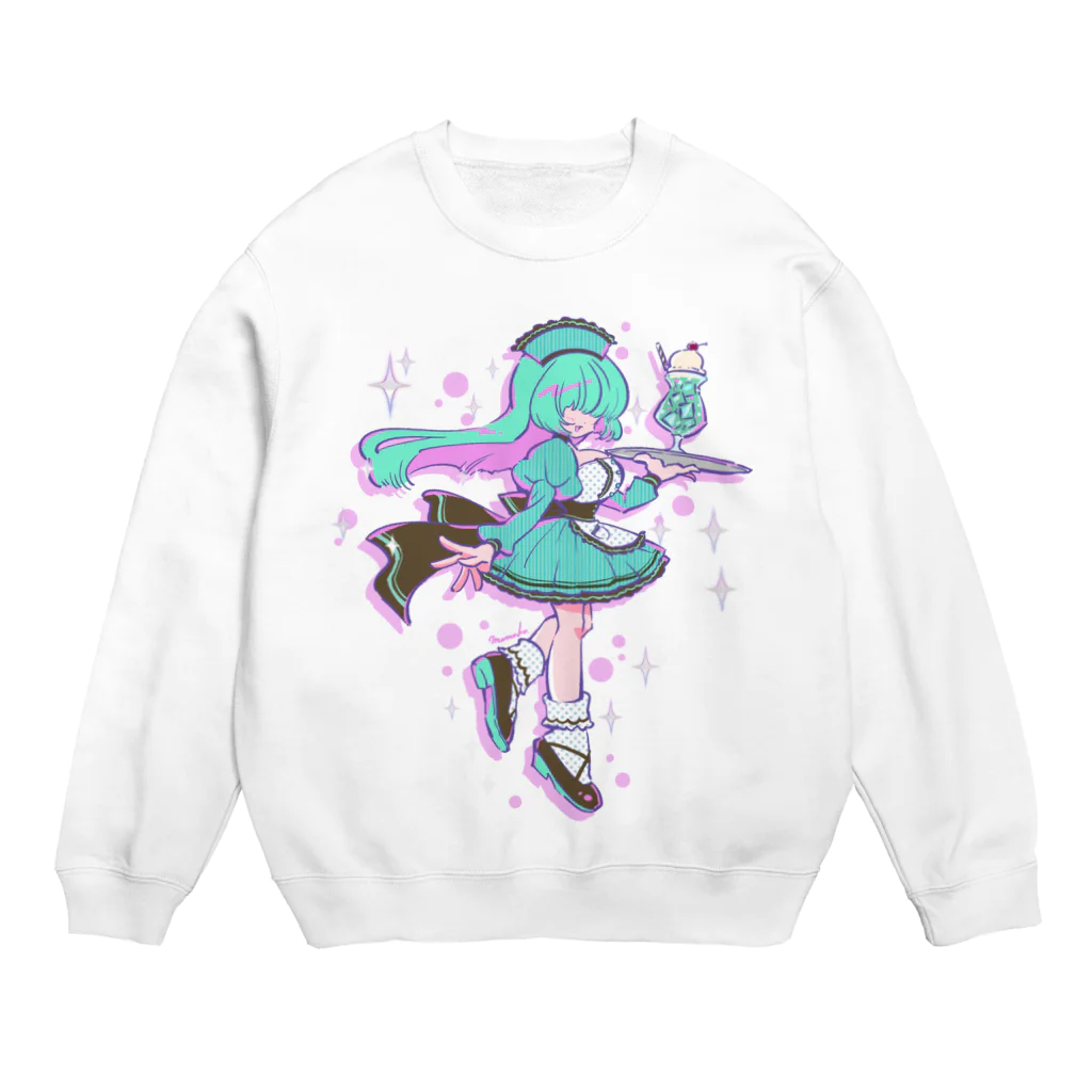 モナ子のメカクレチョコミントさんとメロンクリームソーダ Crew Neck Sweatshirt