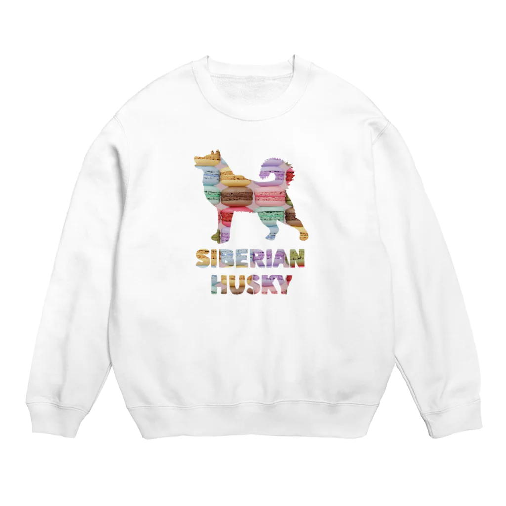 onehappinessのシベリアン ハスキー　マカロン Crew Neck Sweatshirt