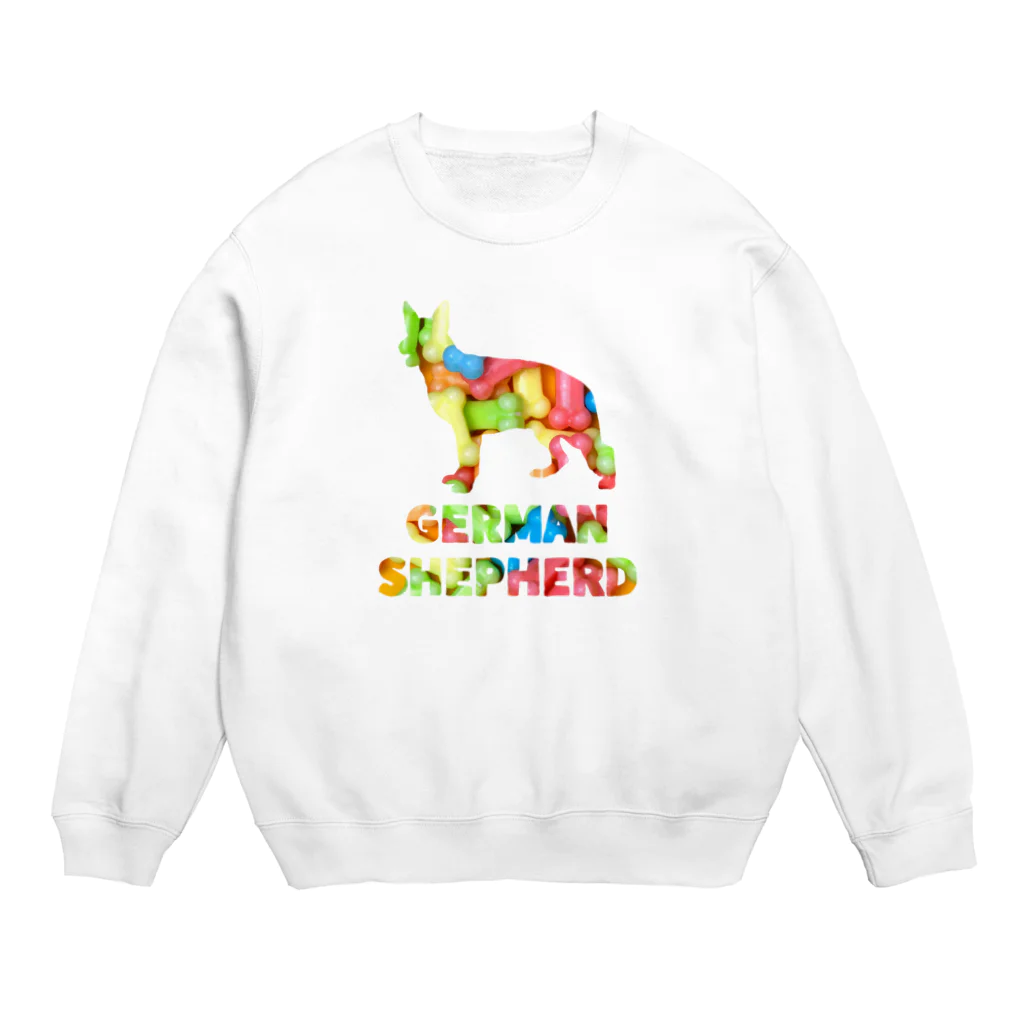 onehappinessのジャーマンシェパードドッグ　骨ガム Crew Neck Sweatshirt