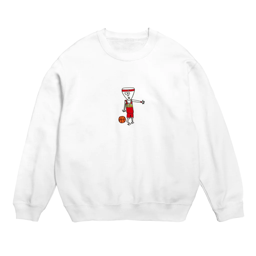 yuka.f_illustrationのバスケ宇宙人 Crew Neck Sweatshirt