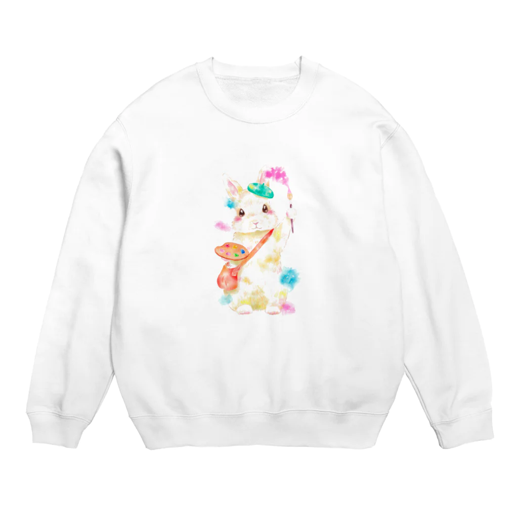 しず華＊(カラー･リボンボン)の絵描き屋のキキくん Crew Neck Sweatshirt