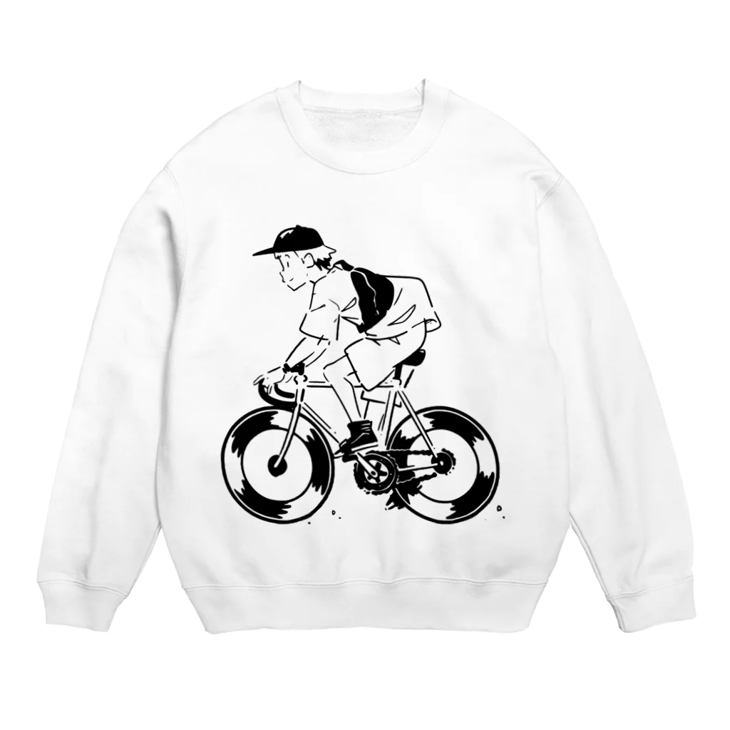 山形屋米店のピストバイクでポタリング Crew Neck Sweatshirt