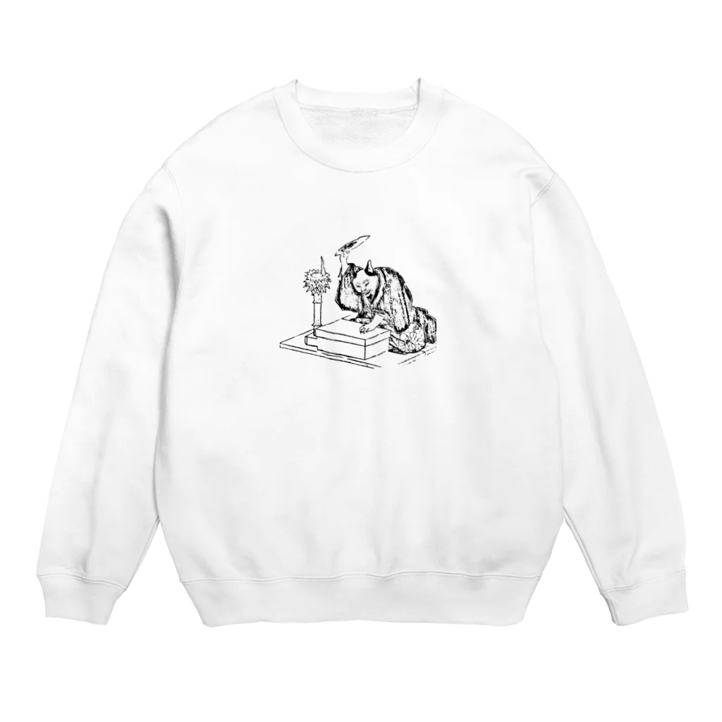 猫の浮世絵・草紙の講談する猫 Crew Neck Sweatshirt