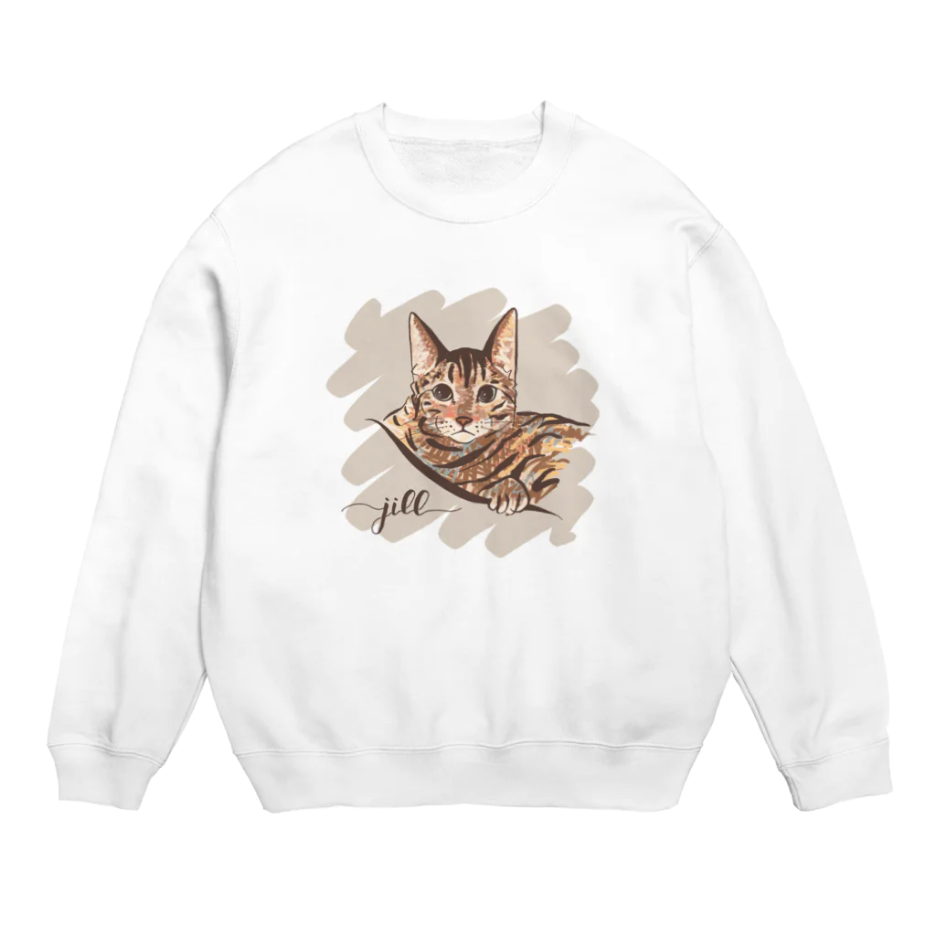 N-huluのベンガル猫のジルちゃん Crew Neck Sweatshirt