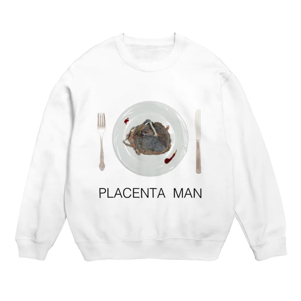 胎盤食べまくりすすり喰いマンのPLACENTA MAN Crew Neck Sweatshirt