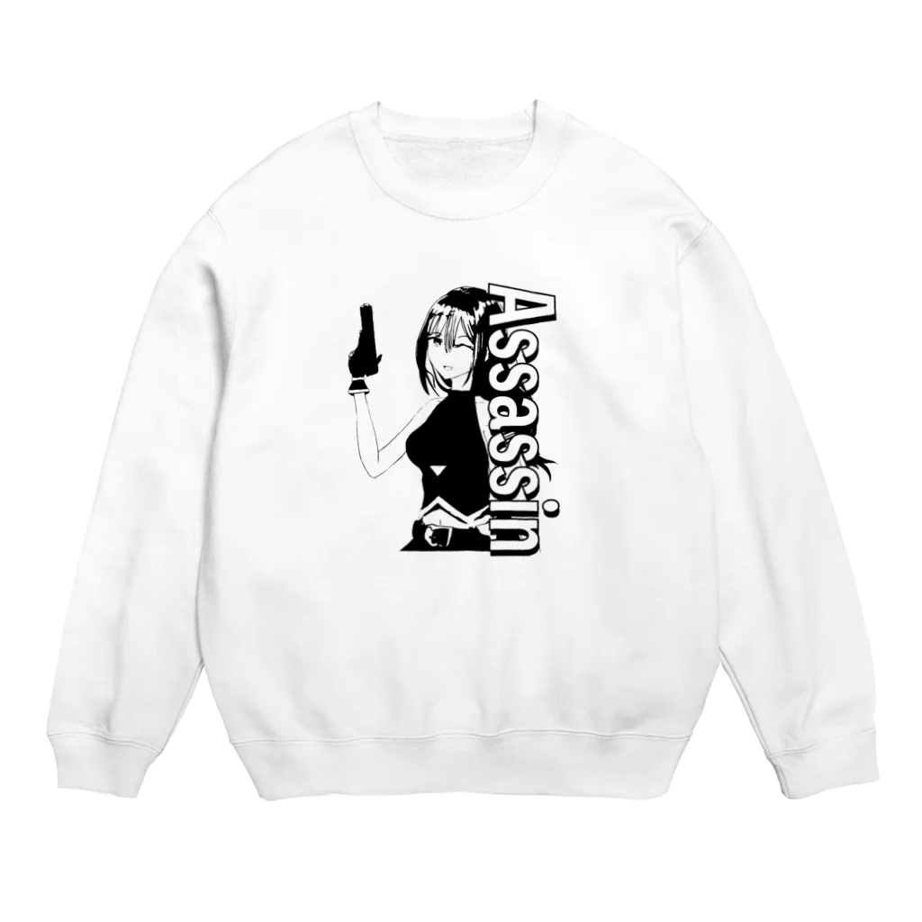 chicodeza by suzuriのアサシンちゃん Crew Neck Sweatshirt