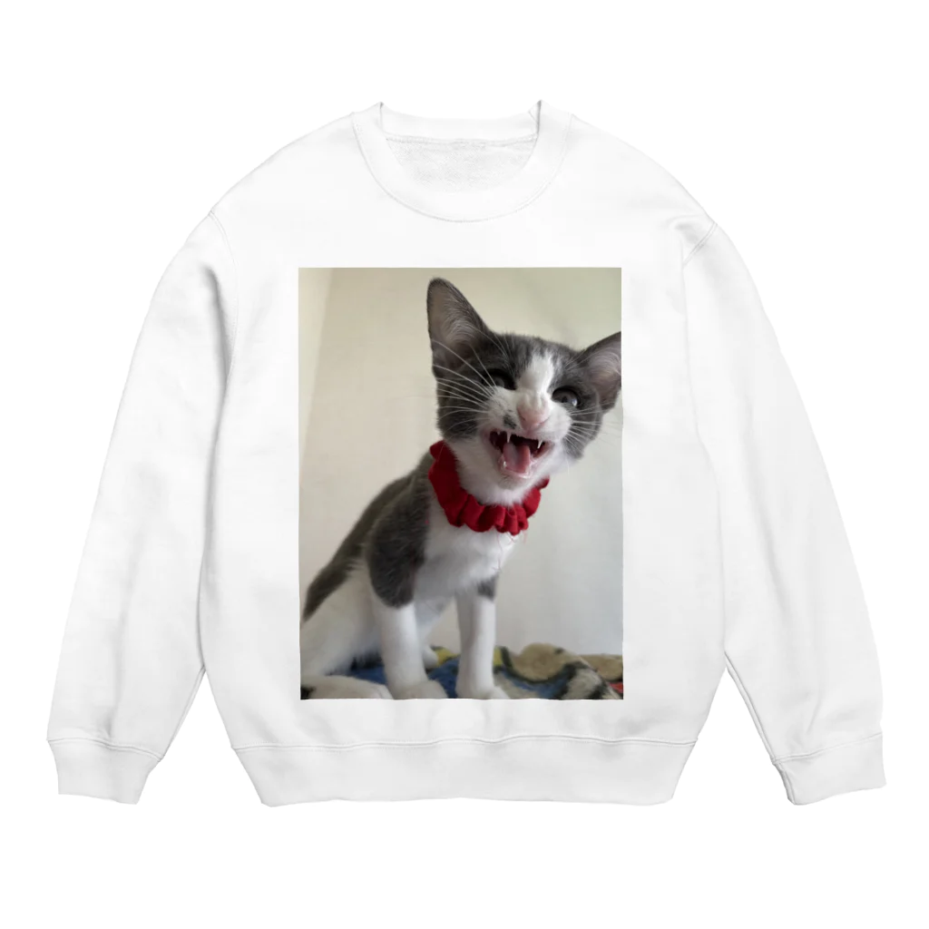 キキの黒猫ショップのハチワレ猫ちゃん Crew Neck Sweatshirt