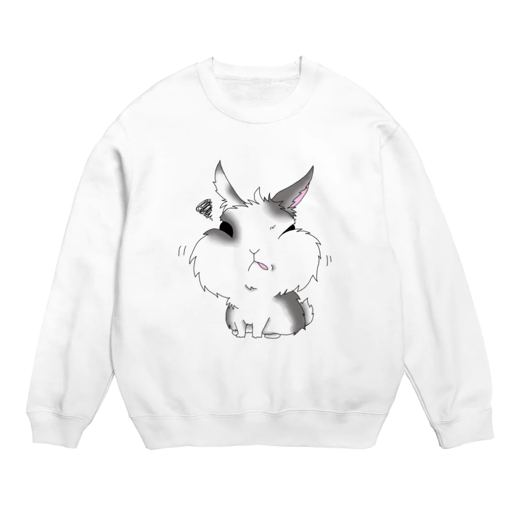 A-Katzelの歯の詰まりが気になるウサギ Crew Neck Sweatshirt