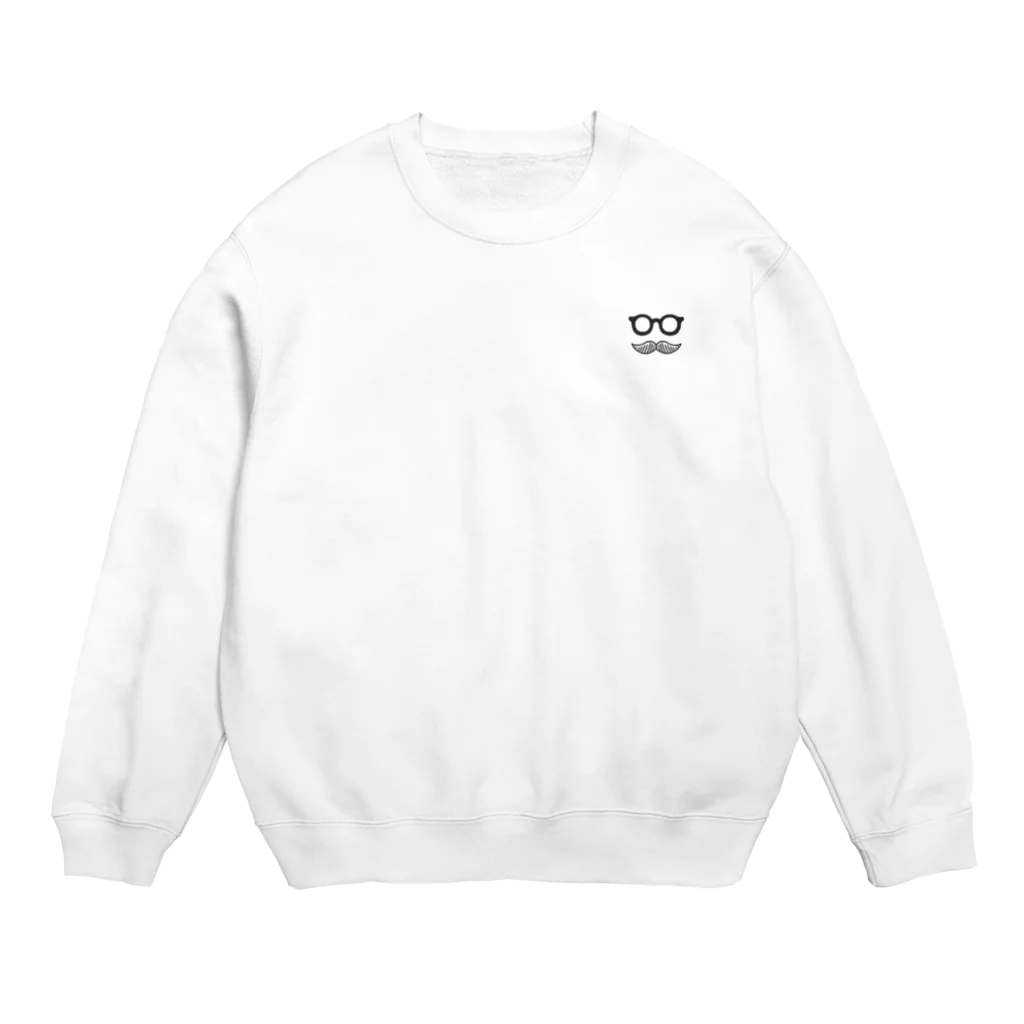 Andiamoのシンプルおひげ。（字なし/黒） Crew Neck Sweatshirt