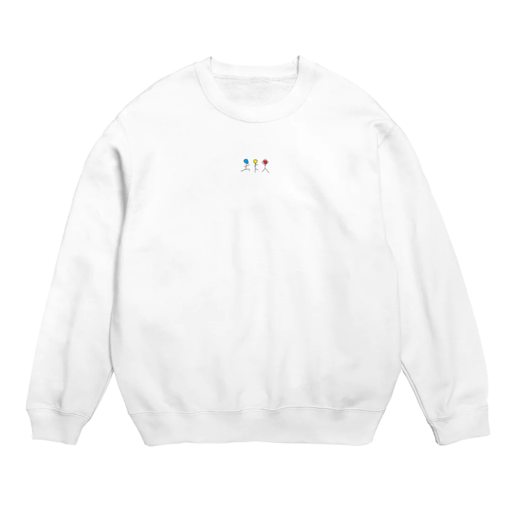 絵の具入れの信号機ヨガぼうにんげんくん Crew Neck Sweatshirt