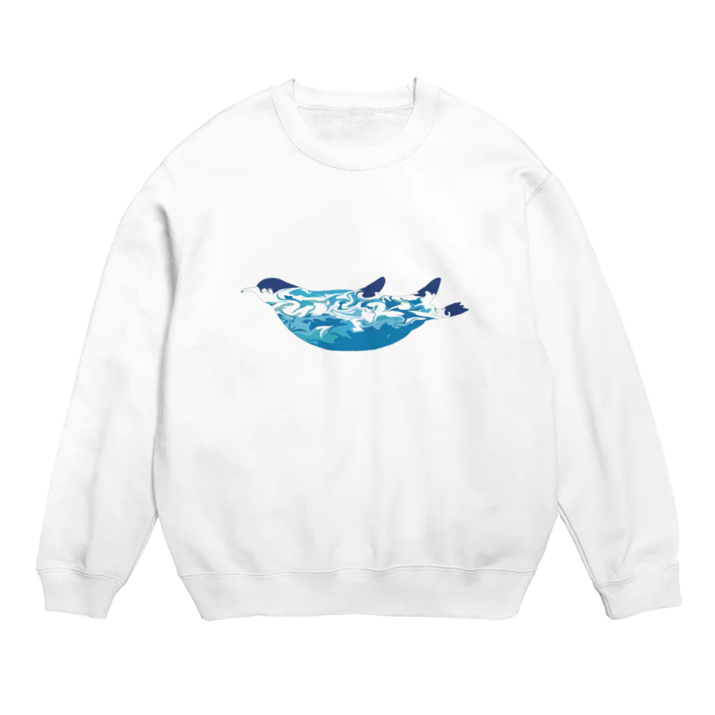 ヒロシオーバーダイブのペンギン、夏の海を泳ぐ。 Crew Neck Sweatshirt