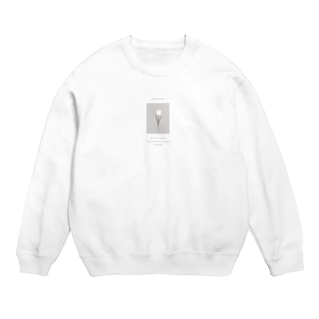 rilybiiのpeach belly milk tea × sugar Tulip* Message Crew Neck Sweatshirt