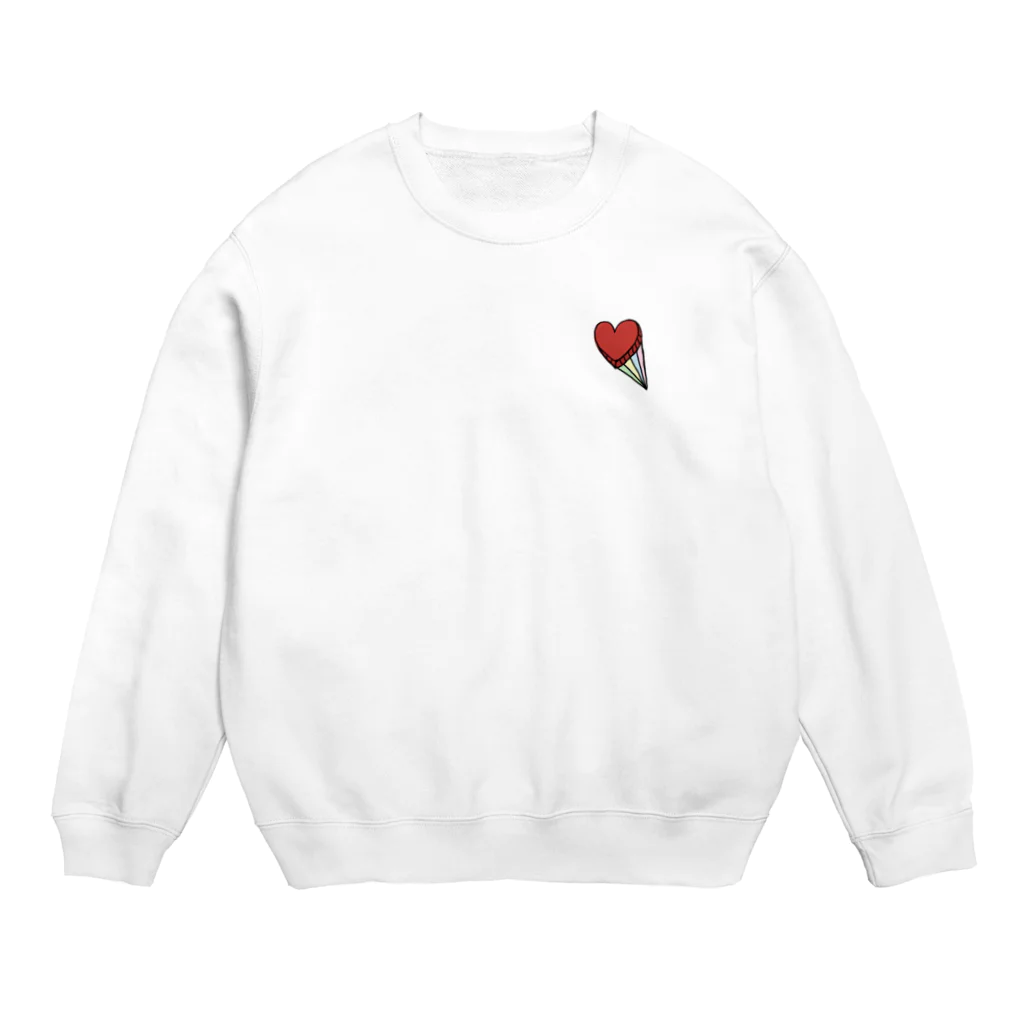 haroheroの飛び立つハート Crew Neck Sweatshirt