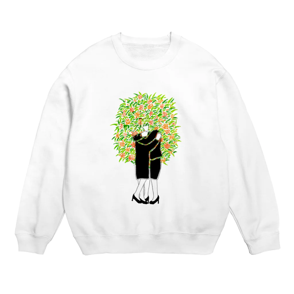 どんちゃんの抱き合う2人（金木犀） Crew Neck Sweatshirt