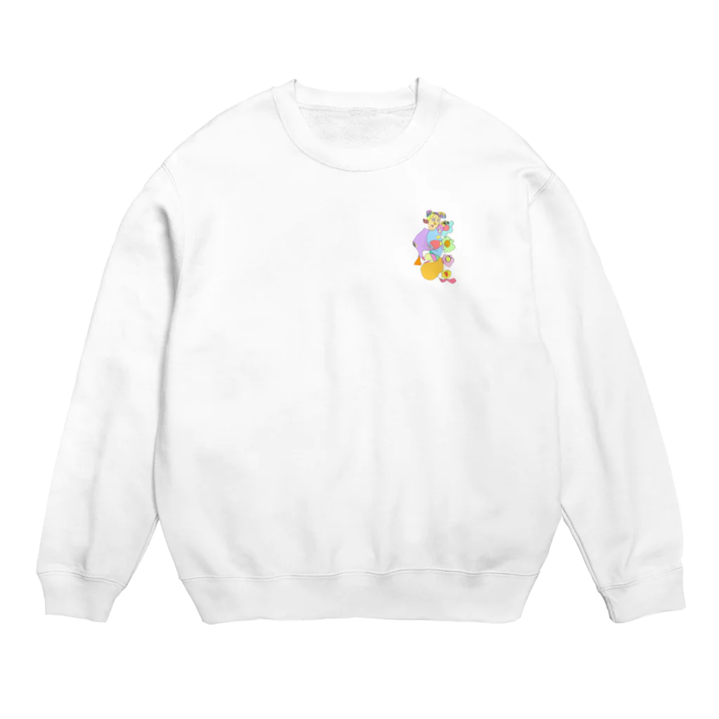 annzenの3歳が描いたお花の女の子。 Crew Neck Sweatshirt