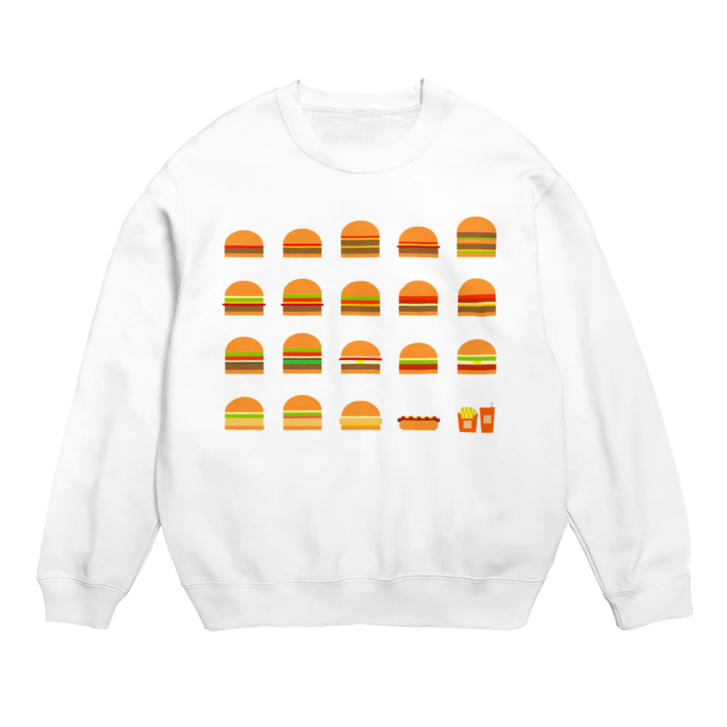 マキタニさんのハンバーガー メニュー Crew Neck Sweatshirt