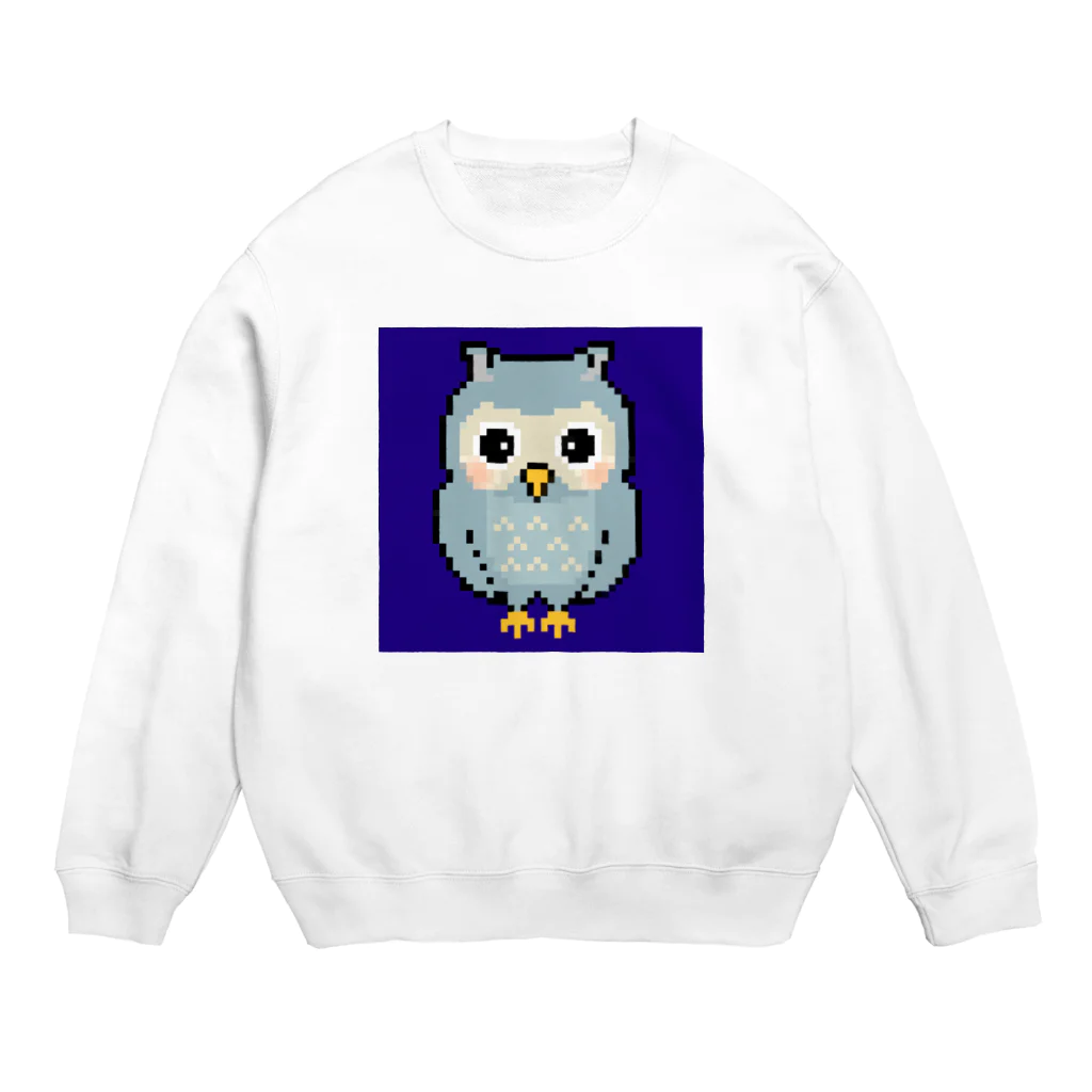 chicodeza by suzuriのフクロウのドット絵 Crew Neck Sweatshirt