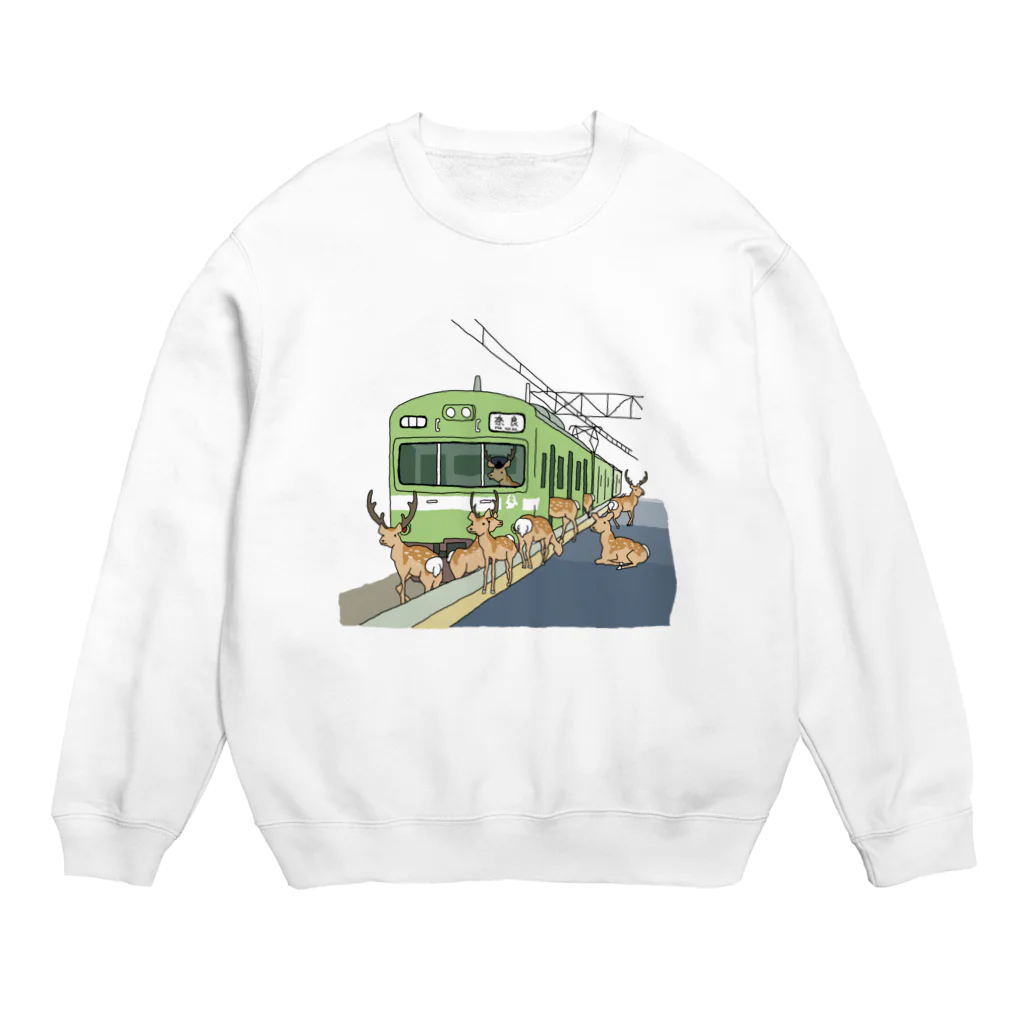 ツナショップの奈良の電車 Crew Neck Sweatshirt