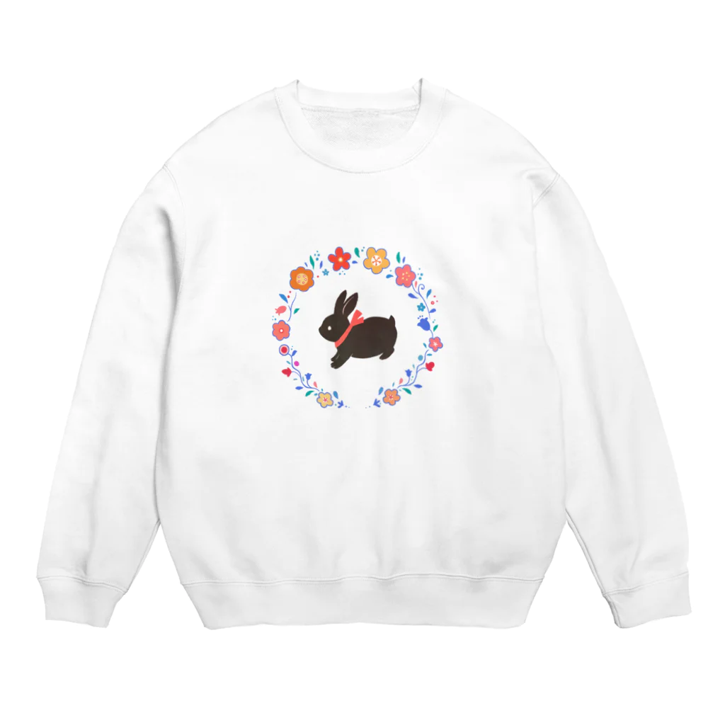 Tea Drop Sの黒ウサギ Crew Neck Sweatshirt