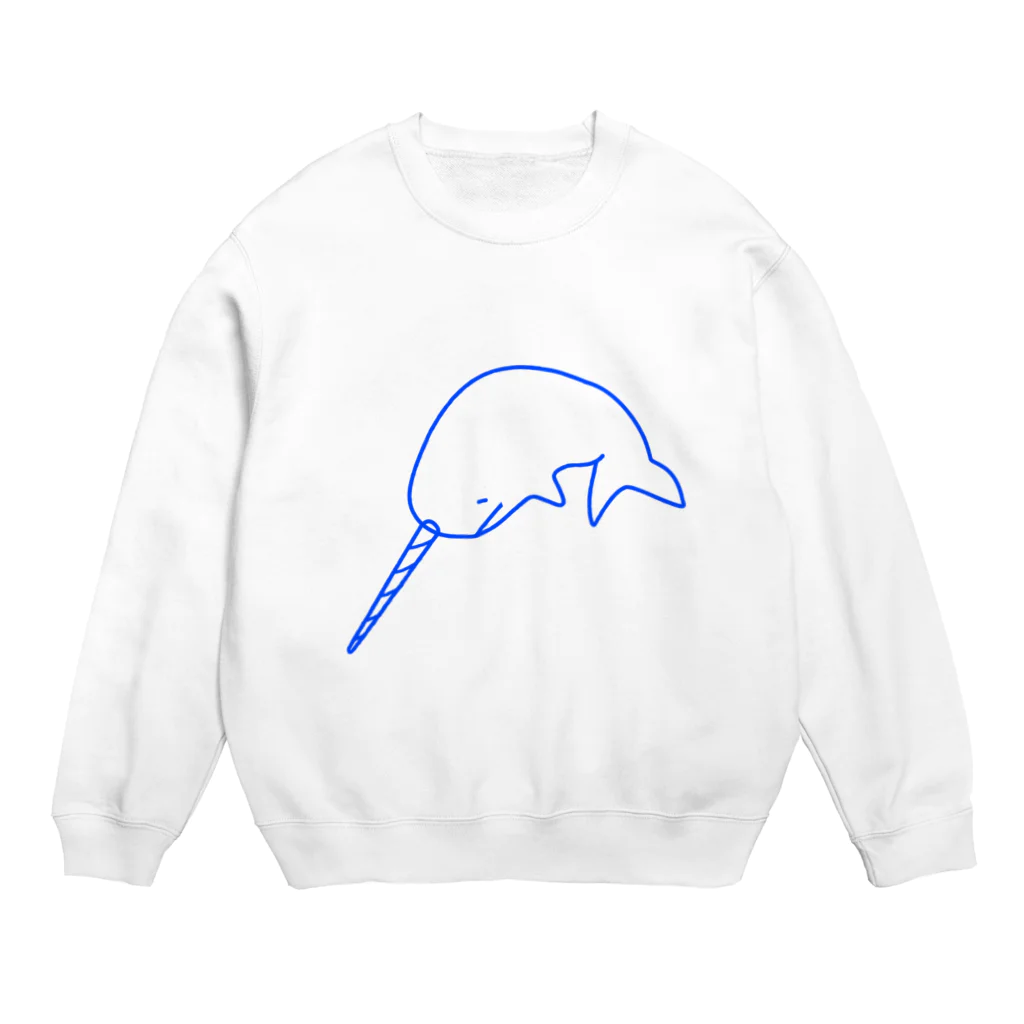 うらめし屋　のイッカクのジュウちゃん 青 Crew Neck Sweatshirt