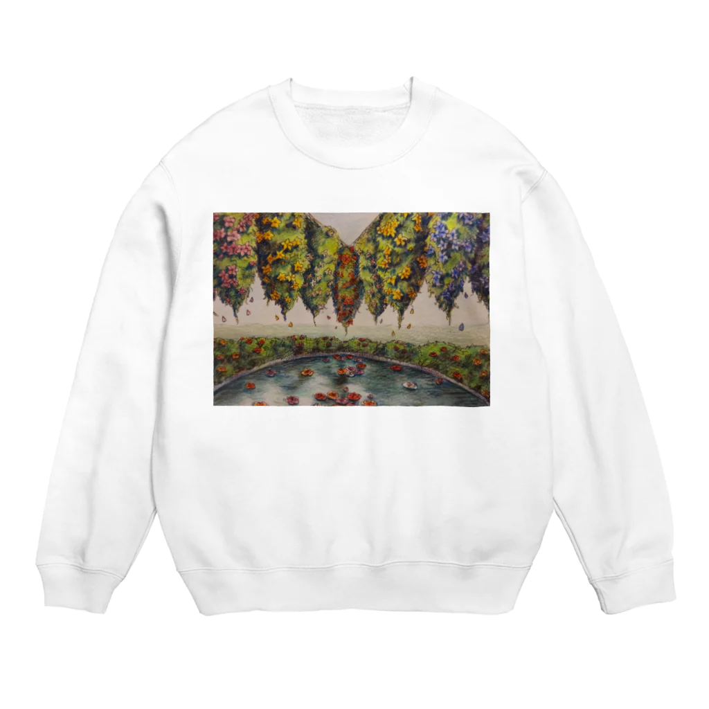 空飛ぶモモンガのフローラルガーデン Crew Neck Sweatshirt