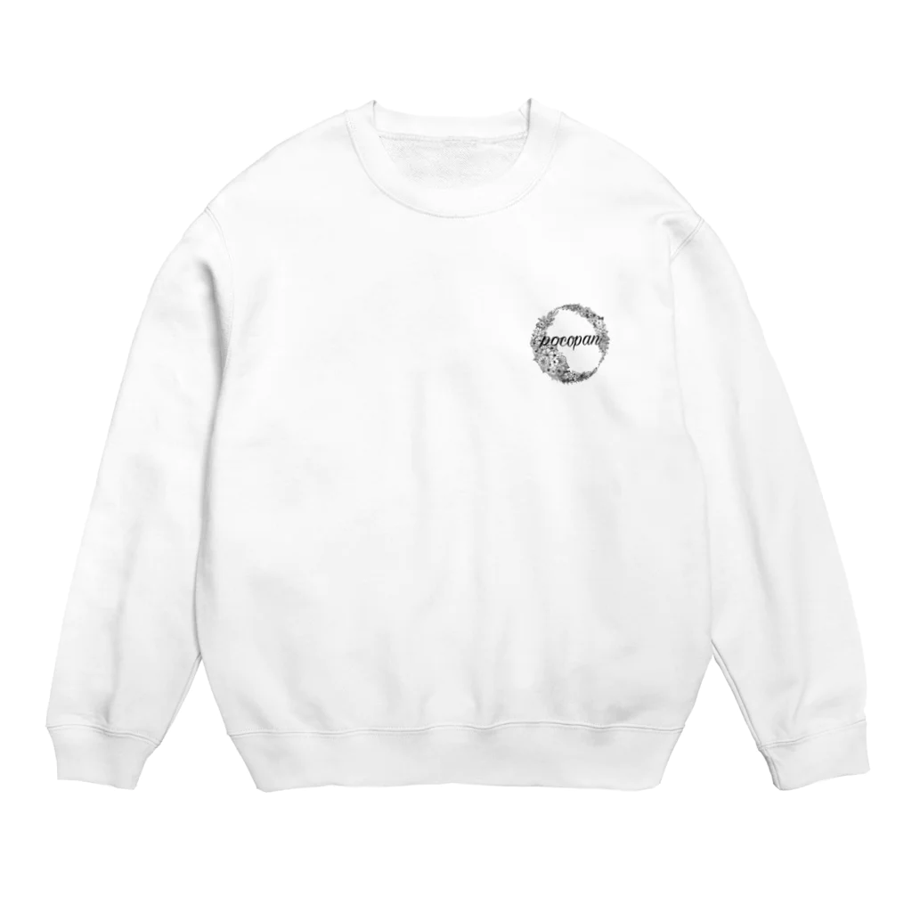 pocopan shopのMonochrome✖️flower Crew Neck Sweatshirt