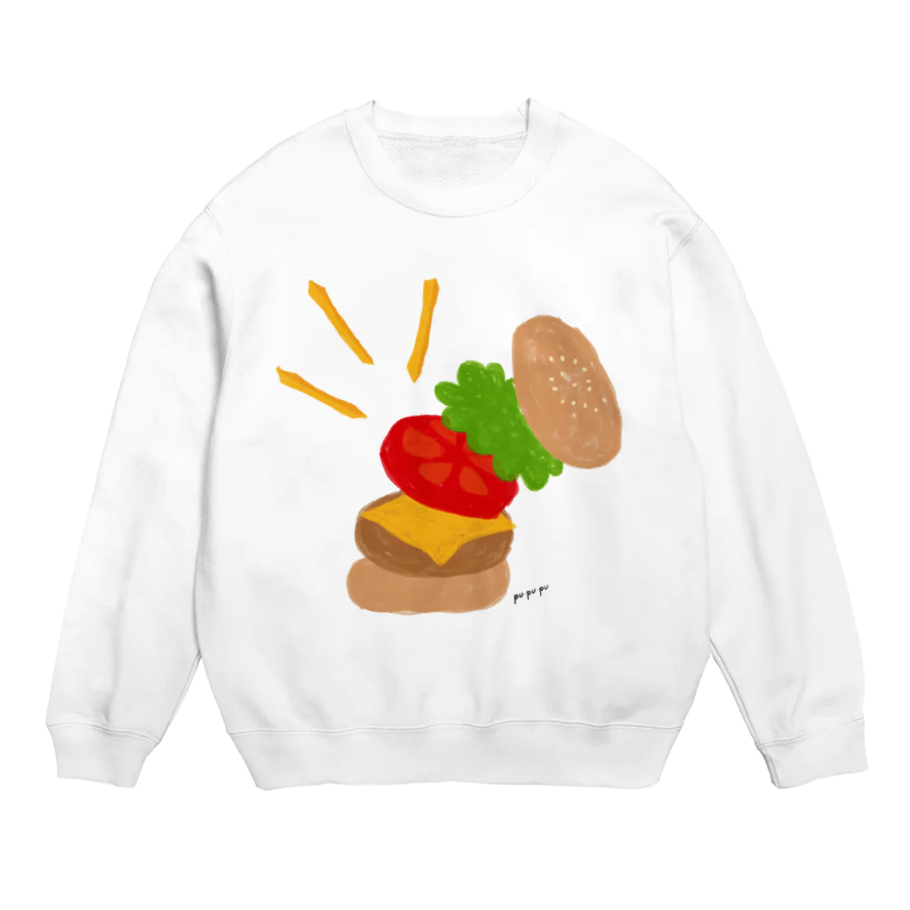 pu・pu・puの楽しくなっちゃうハンバーガー Crew Neck Sweatshirt