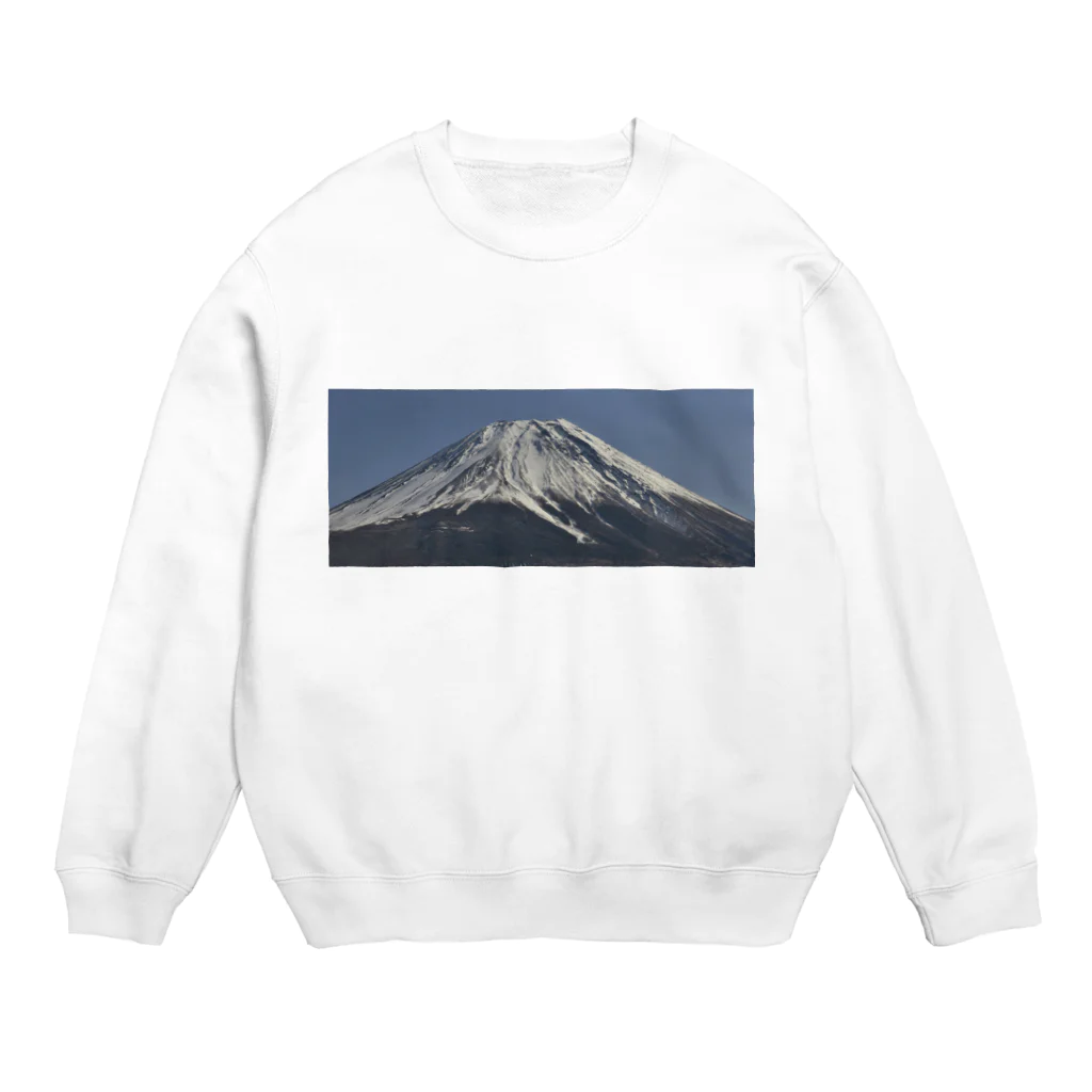 下田村の冠雪した富士山 Crew Neck Sweatshirt