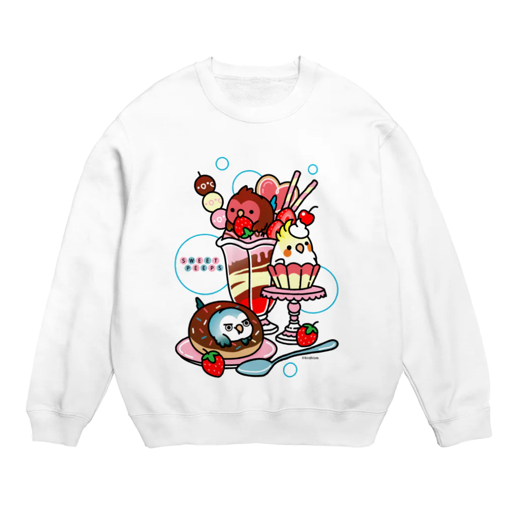 Cody the LovebirdのChubby Bird インコ　スウィーツ　Cody the Lovebird　コザクラインコ　オカメインコ Crew Neck Sweatshirt