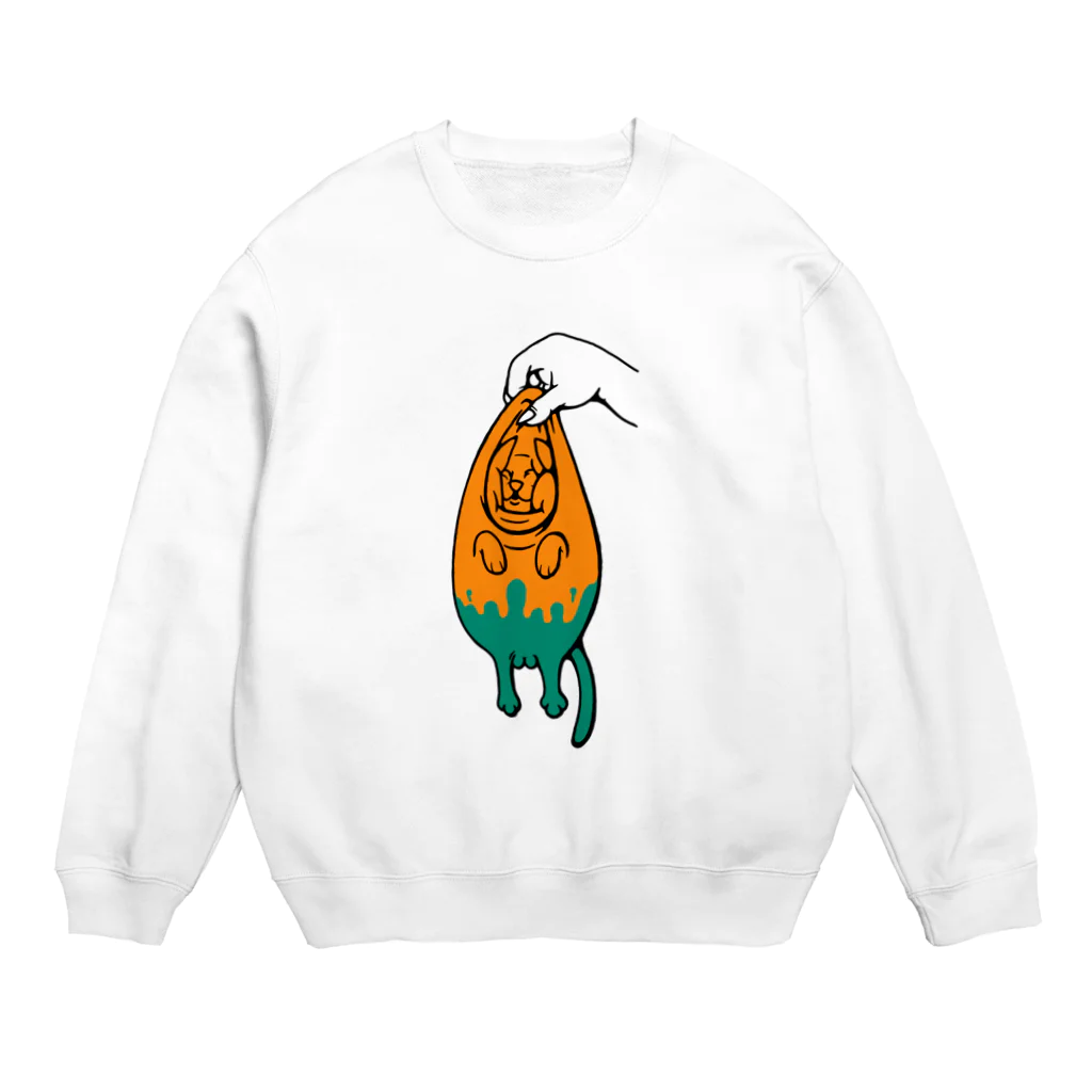 おじさんの気まぐれショップのネコディップ Crew Neck Sweatshirt