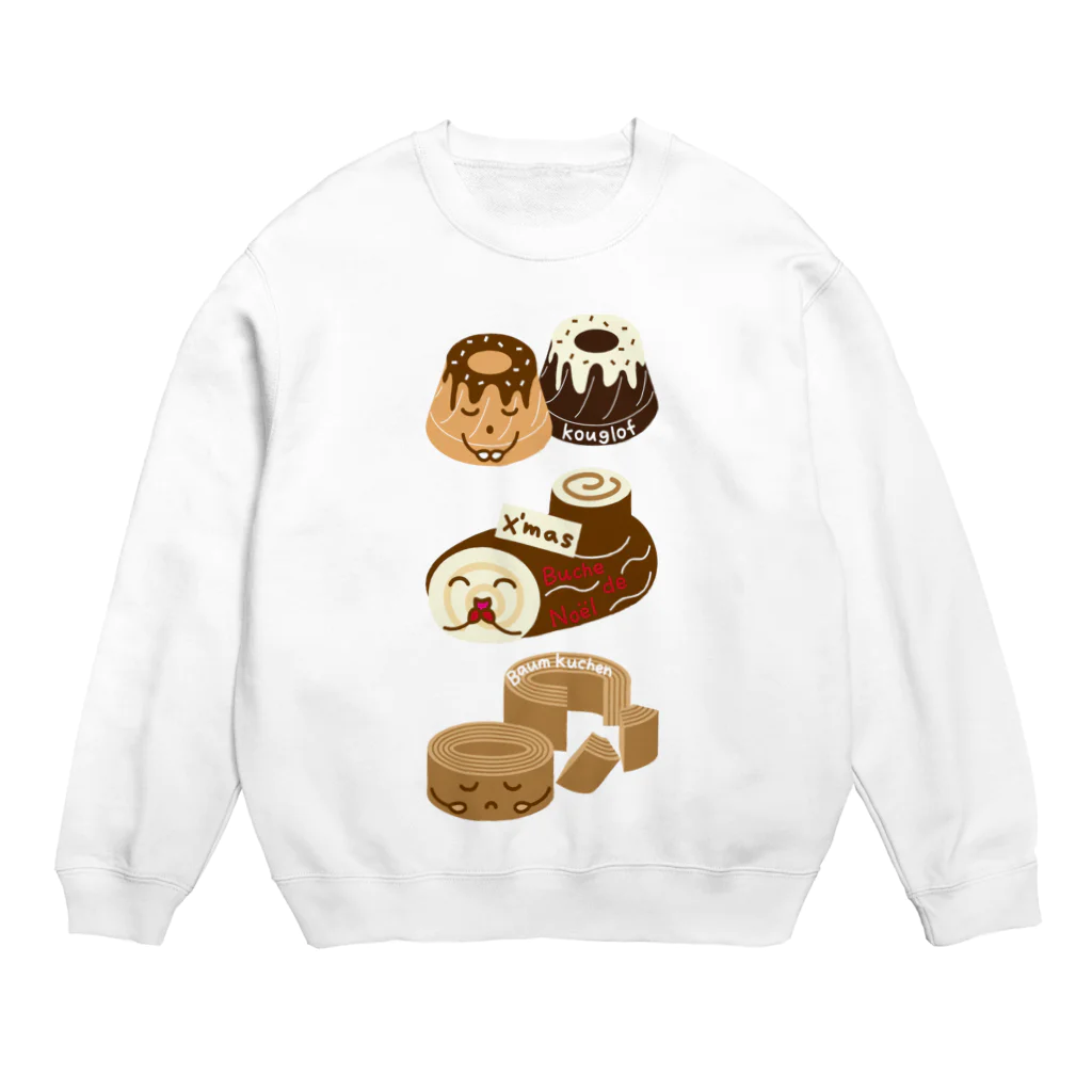 フォーヴァのスイーツタイム－クグロフ・ブッシュドノエル・バームクーヘン－sweets time－スイーツタイム－ Crew Neck Sweatshirt