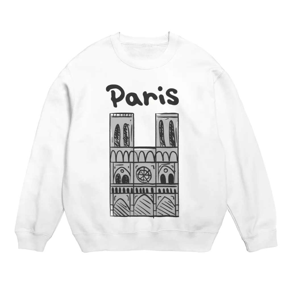 ぽっぷんすたんぷ -POP’N STAMP-のParis ノートルダム大聖堂 Crew Neck Sweatshirt