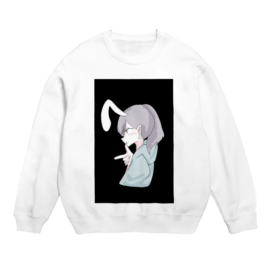 はくろ(Hakuro)のラムネのラムちゃん black Crew Neck Sweatshirt