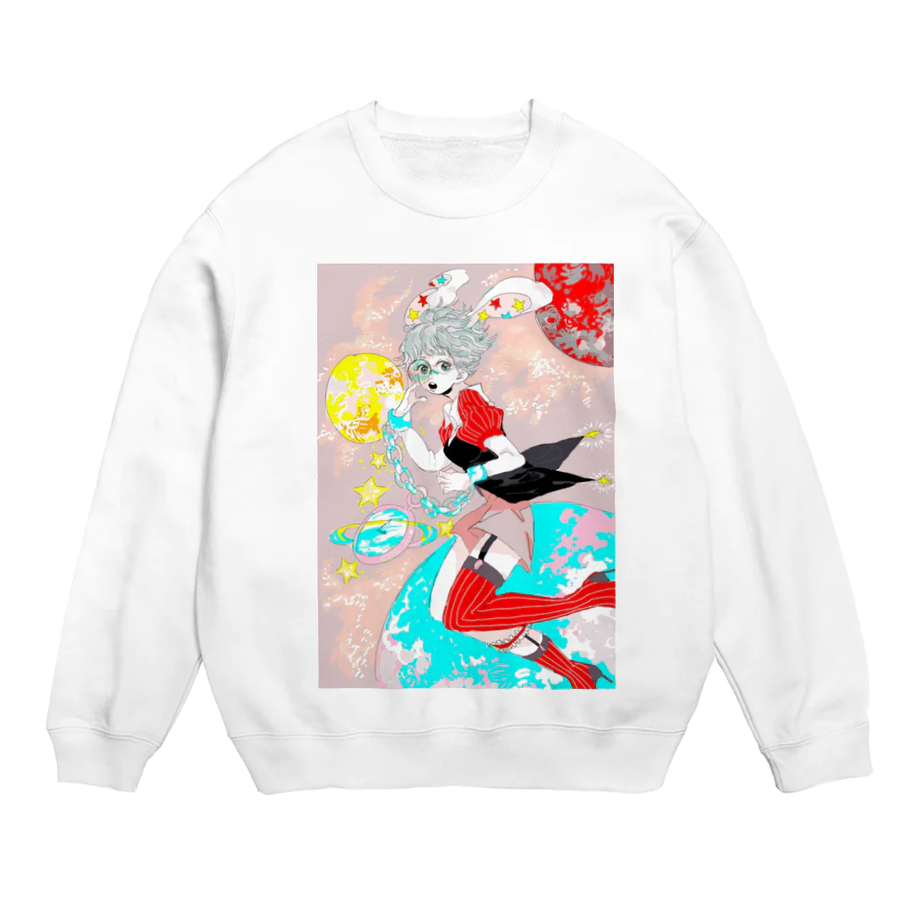 ENA太郎のウサギおいしカノ宇宙 Crew Neck Sweatshirt