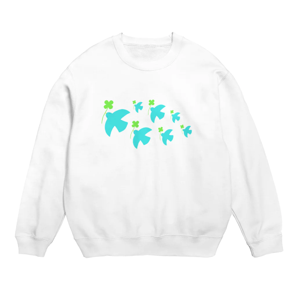 AROMA☆LOVELYのクローバーを運ぶ鳥 Crew Neck Sweatshirt