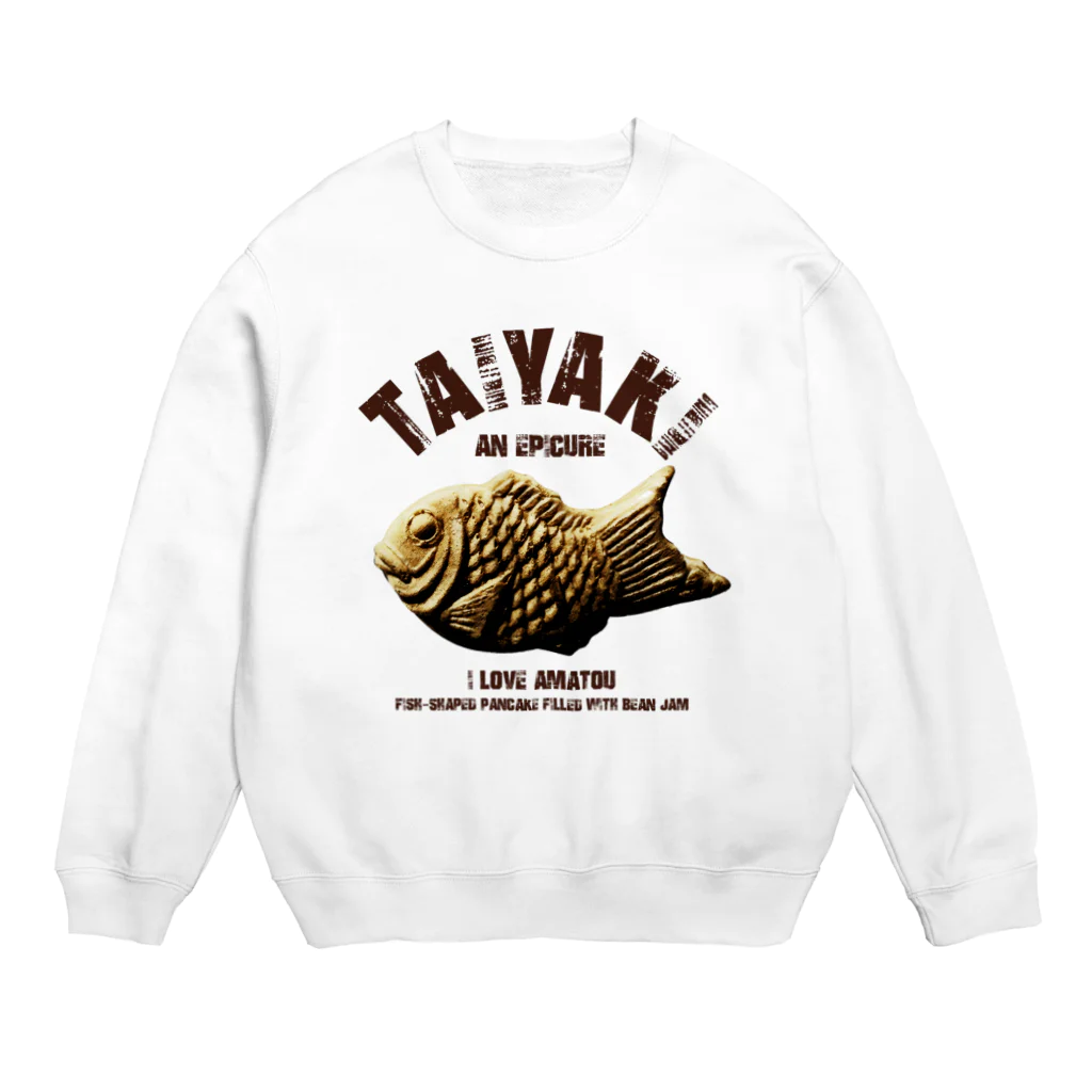 NAGOMI-CreationのI LOVE たい焼き ヴィンテージstyle Crew Neck Sweatshirt