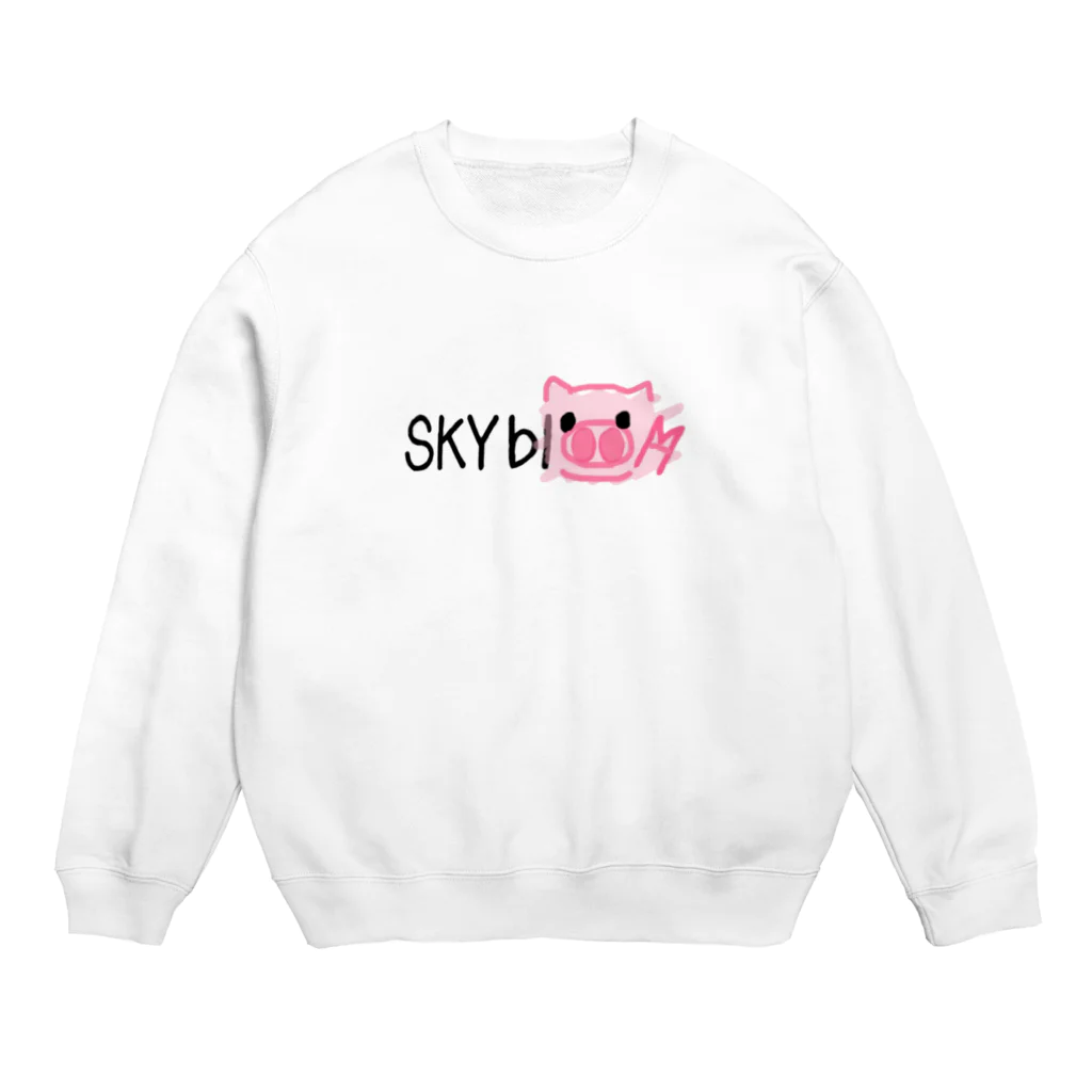 SKYblooM スカイブルーム🐷❤️のぶたのぷんちき左衛門 ロゴVer. Crew Neck Sweatshirt