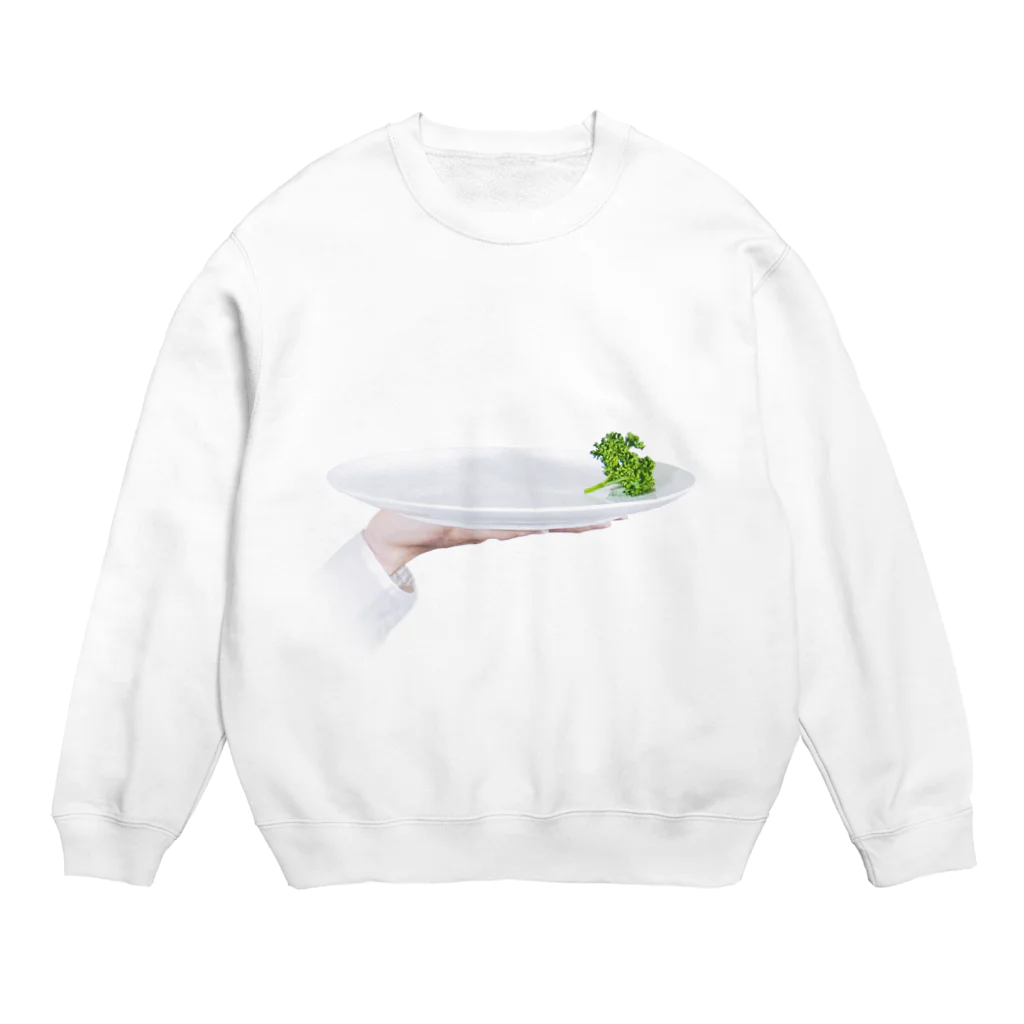 FLOAT MUSICの皿に残ったパセリ Crew Neck Sweatshirt