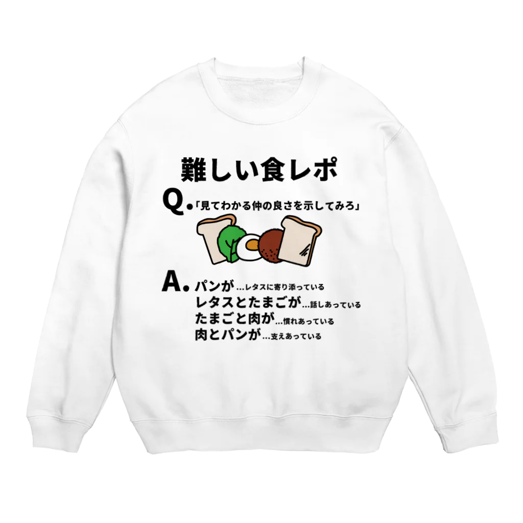 ekakiuta-hyafuuの難しい食レポ Crew Neck Sweatshirt