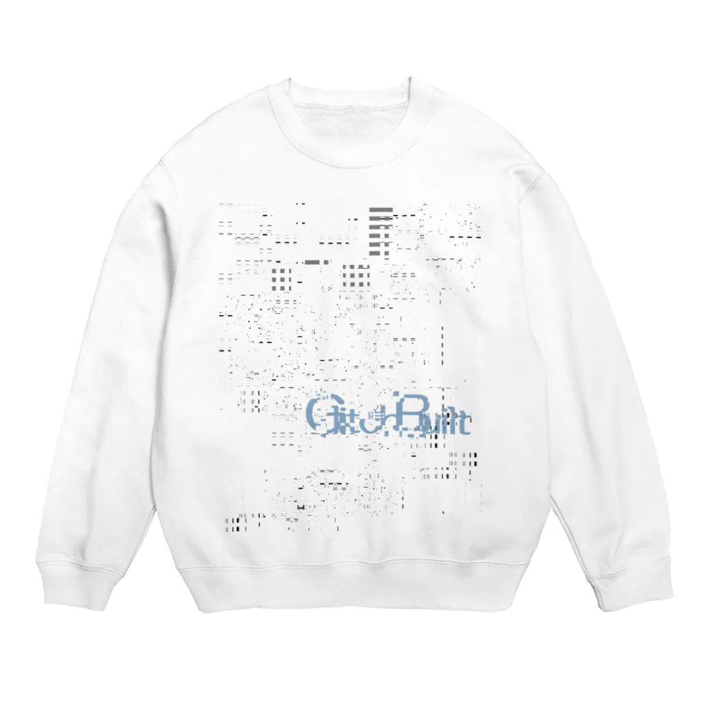 GlitchBuiltのWhite noise (GlitchBuilt Logo) Crew Neck Sweatshirt